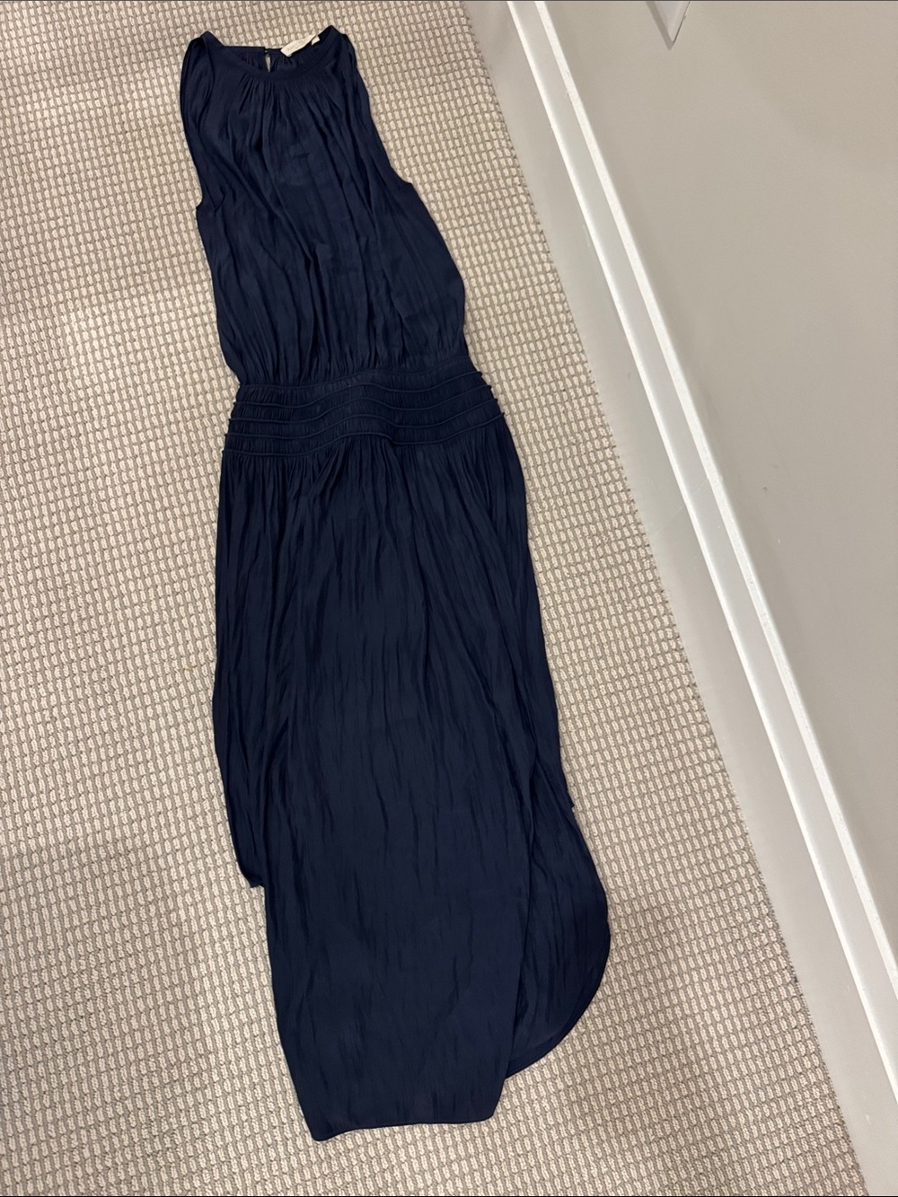 Ramy Brook Navy Maxi Dress with Smocked Waist